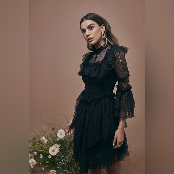 SANDRA MANSOUR x H&M TULLE-SKIRT LACE DRESS XL - Picture 10 of 11